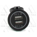 USB töltő, 2x 5V/2.1A, beépíthető, d:29,2mm USB töltő, 2x 5V/2.1A, beépíthető, d:29,2mm-2